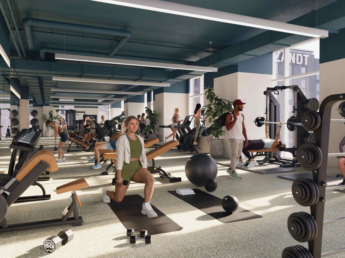 People working out in Paseo's fitness center