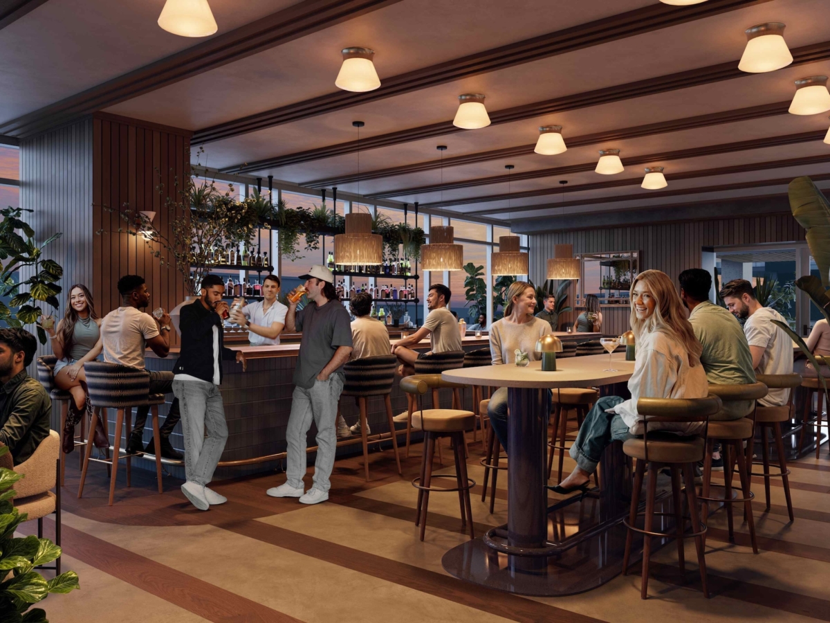 People enjoying a drink at Paseo's bar