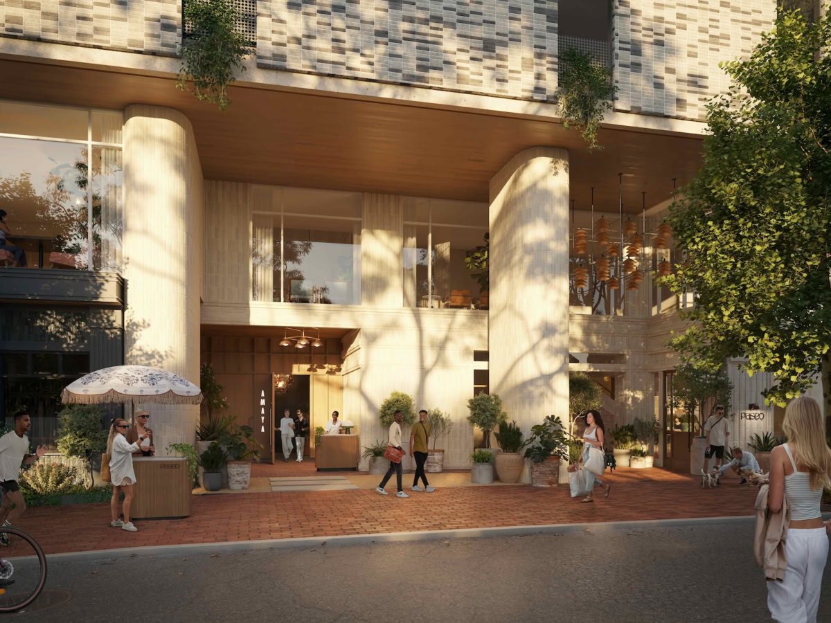 Front view of Paseo's exterior on Rainey St