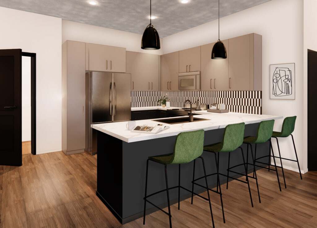 Rendering of Penthouse kitchen area at Whistler