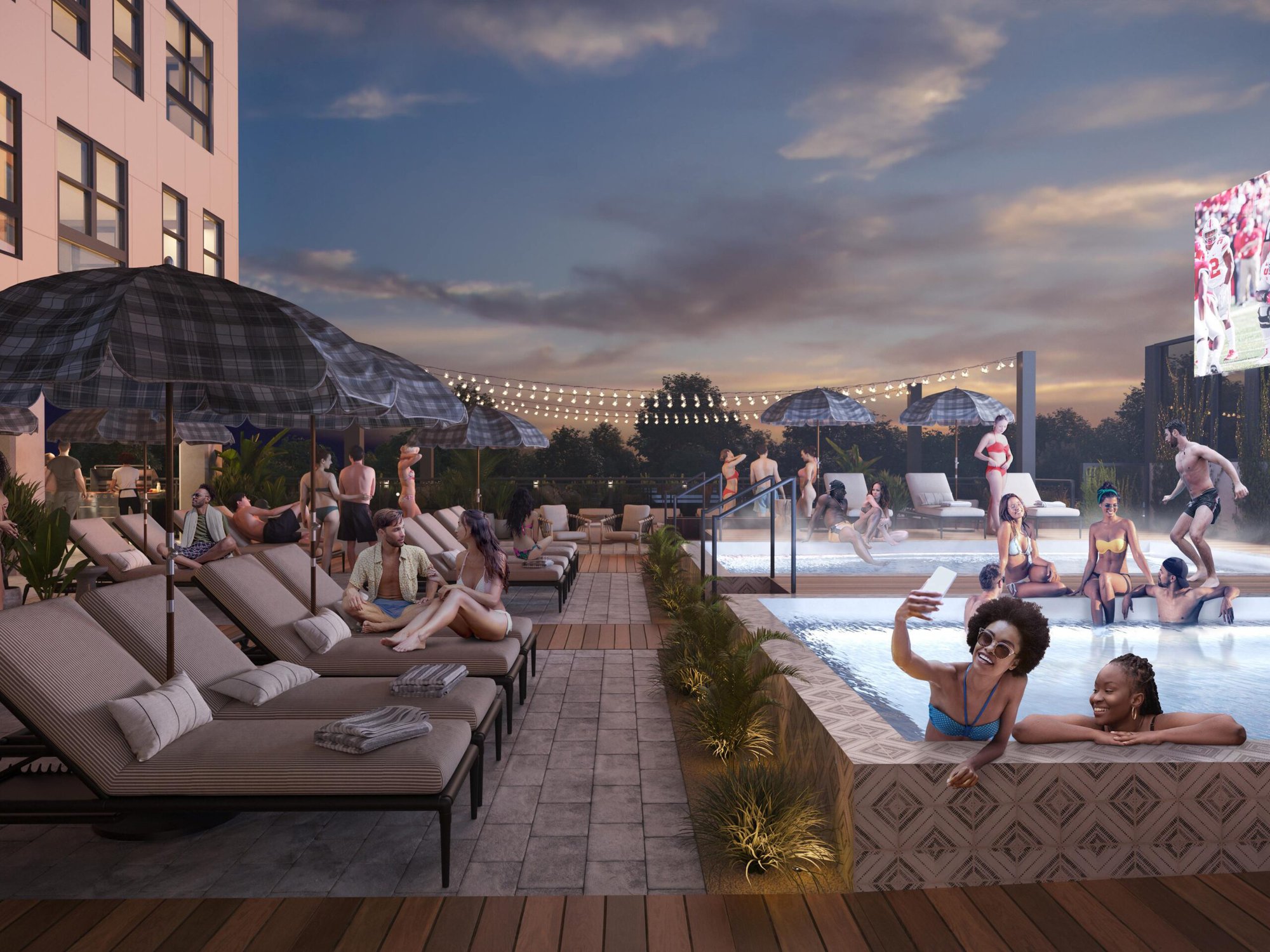 Rendering of the pool at Rambler Columbus