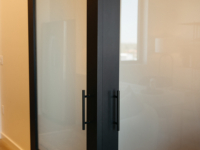 Sliding doors in Moontower one-bedroom.