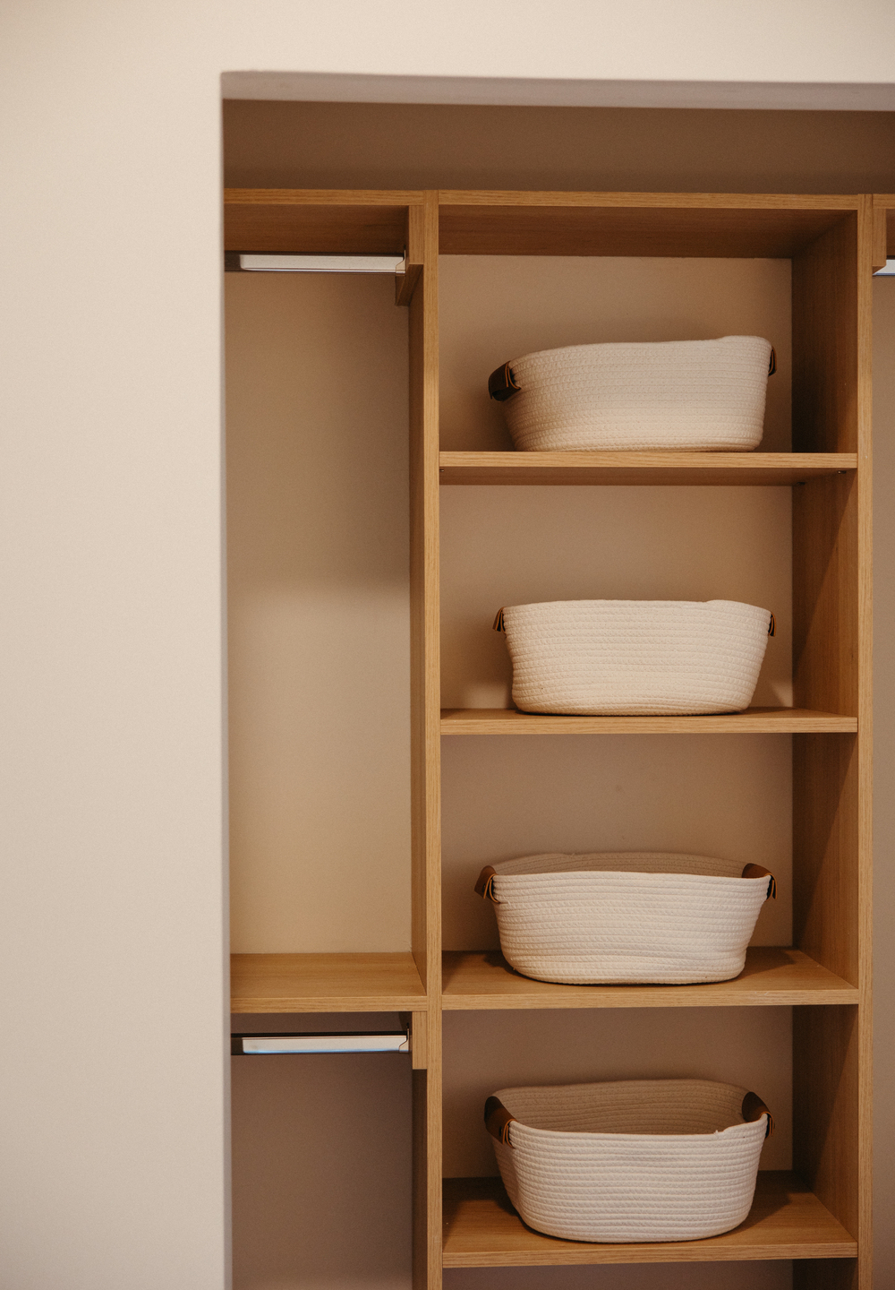 Shelving in closet at Moontower