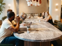 Community table at Moontower