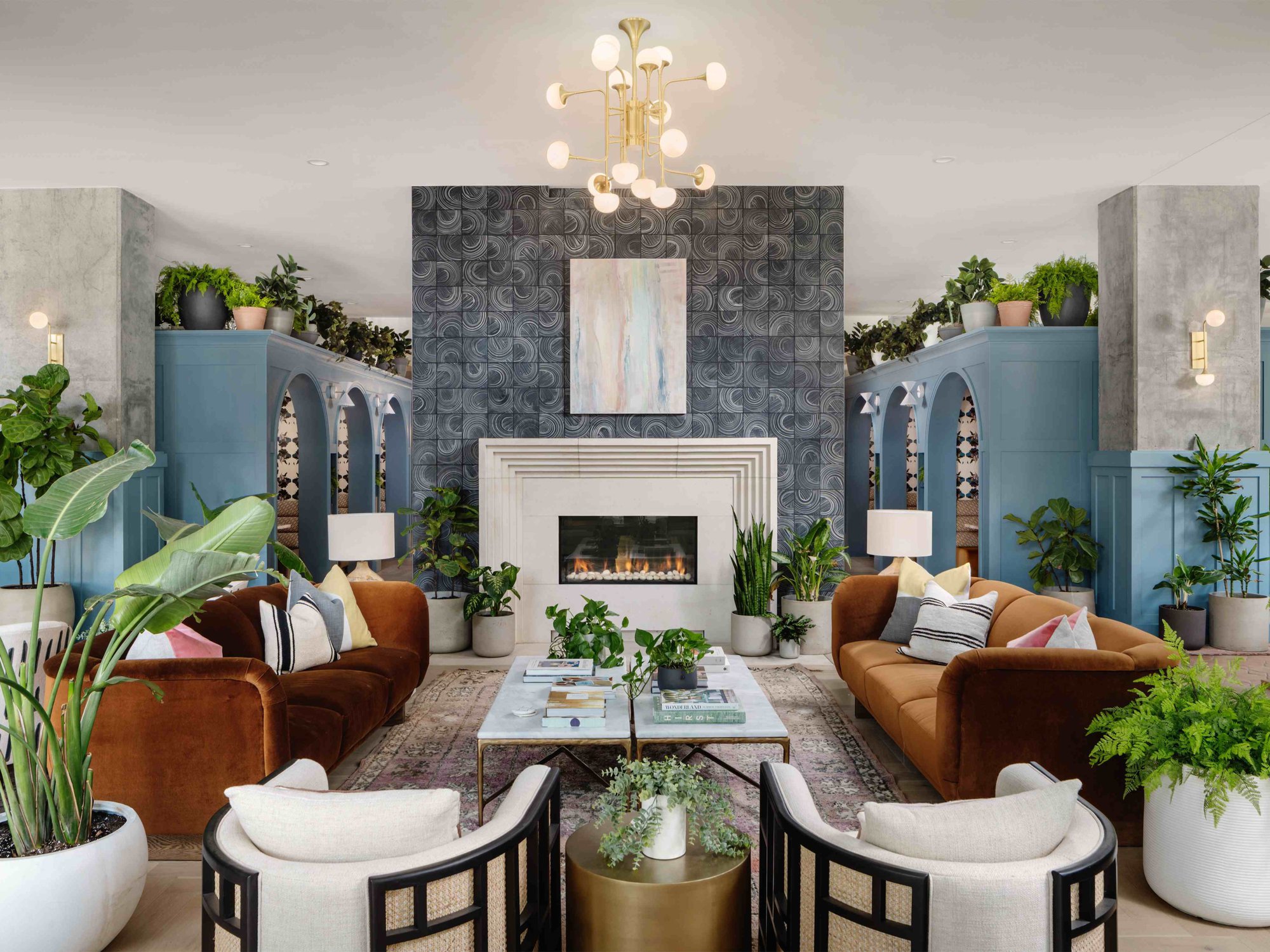 LV Collective Waterloo Lobby Fireplace