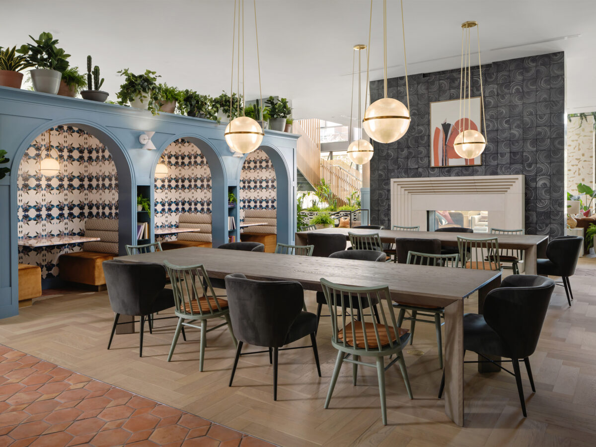 Open study area in the lobby of Waterloo in Austin, Texas.