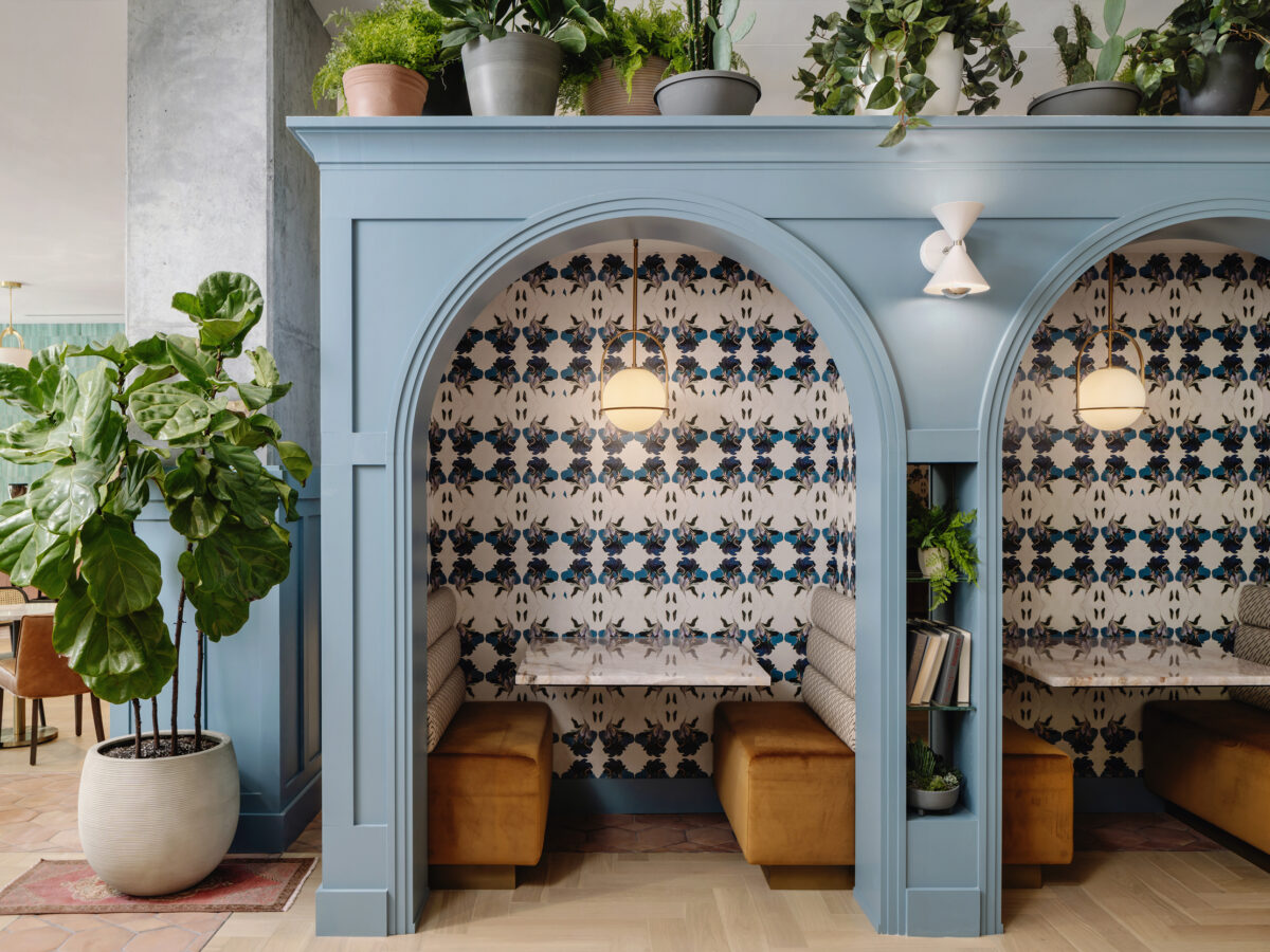 Semi private study booth in the lobby at Waterloo.