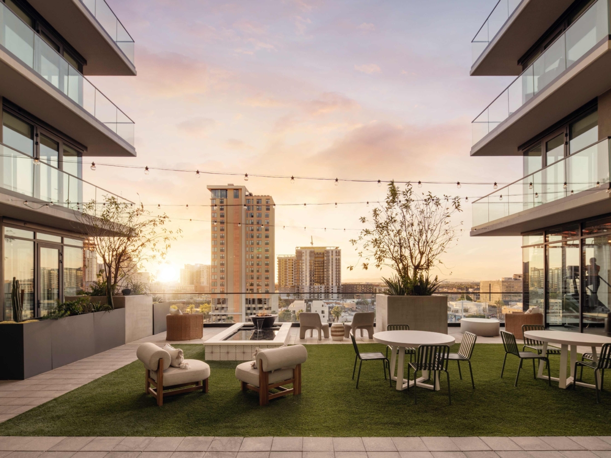 Moontower's 9th floor amenity courtyard