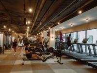 Rambler Columbus’ comprehensive fitness center is equipped with free weights, machines and a squat rack.