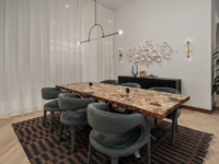 The community table co work space at Moontower Phoenix, luxury apartments on Roosevelt Row.