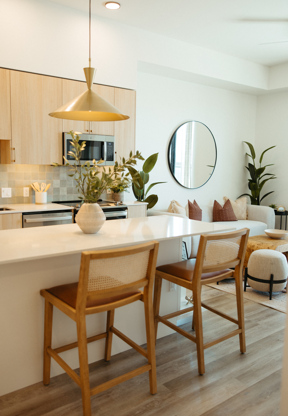 Bar seating in kitchen at Moontower