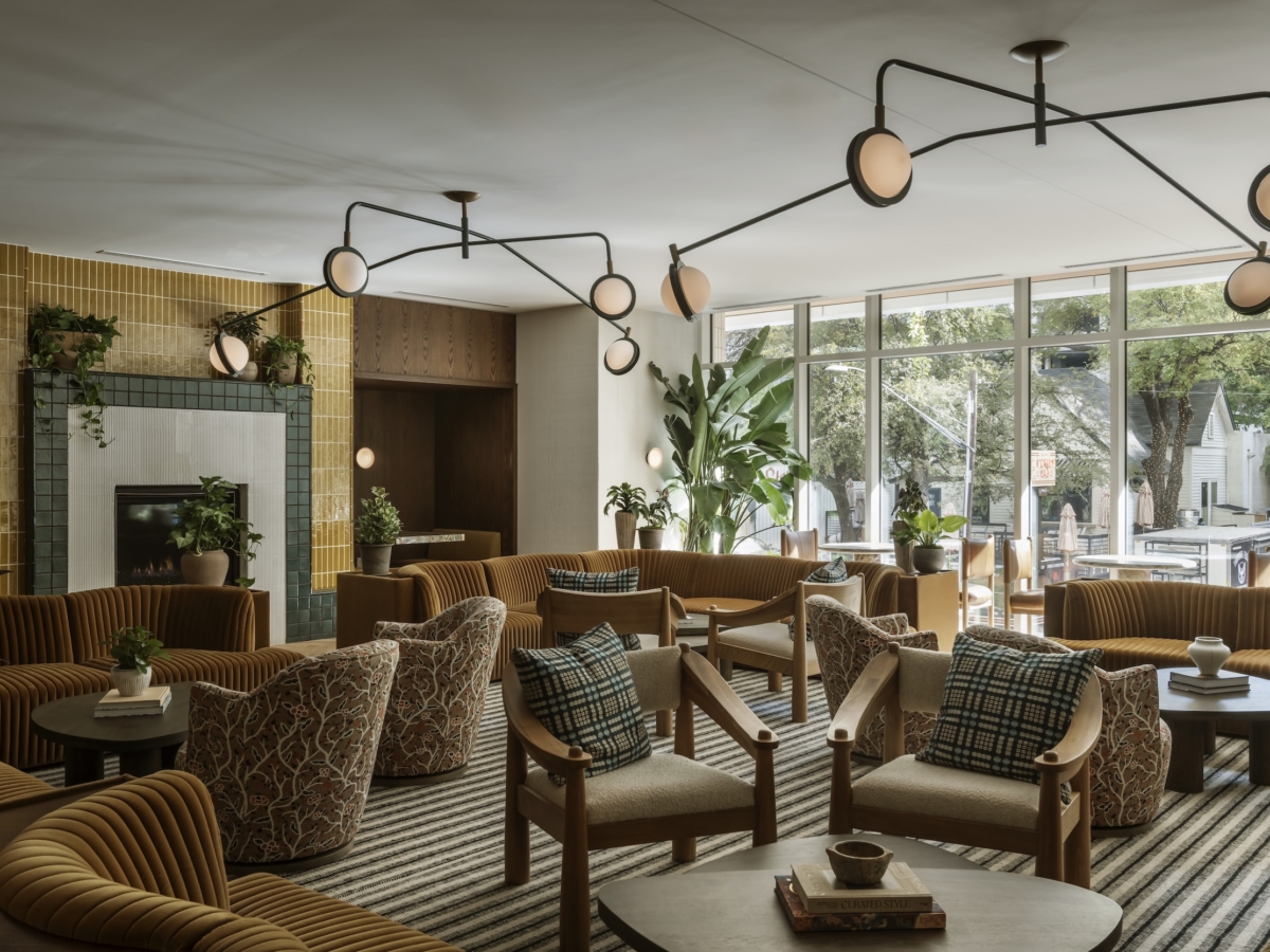 Lounge space at ROOST Rainey, Paseo ATX