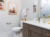 bathroom in sweetwater's model unit