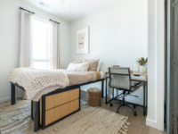 bedroom in sweetwater's model unit