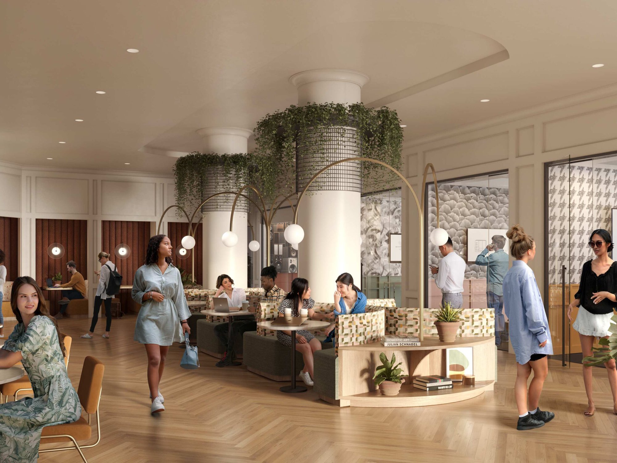 coworking amenity space inside of Whistler, a new student housing property in Atlanta, Georgia