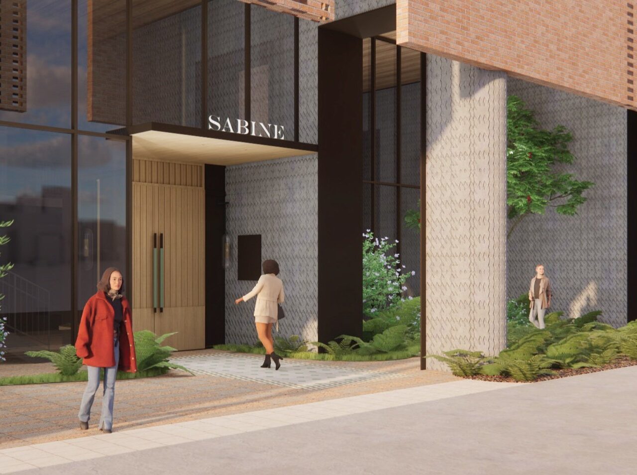 Rendering of the entry area at 12th and Sabine