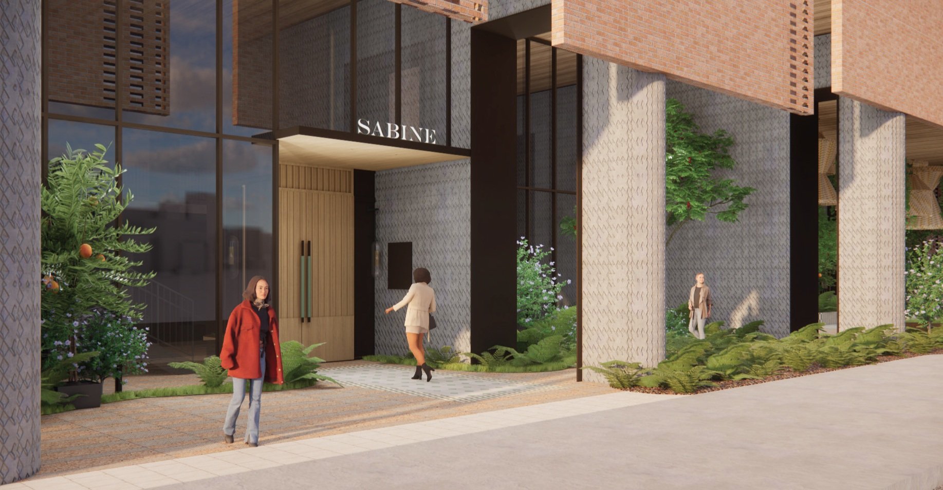 Rendering of the entry area at 12th and Sabine