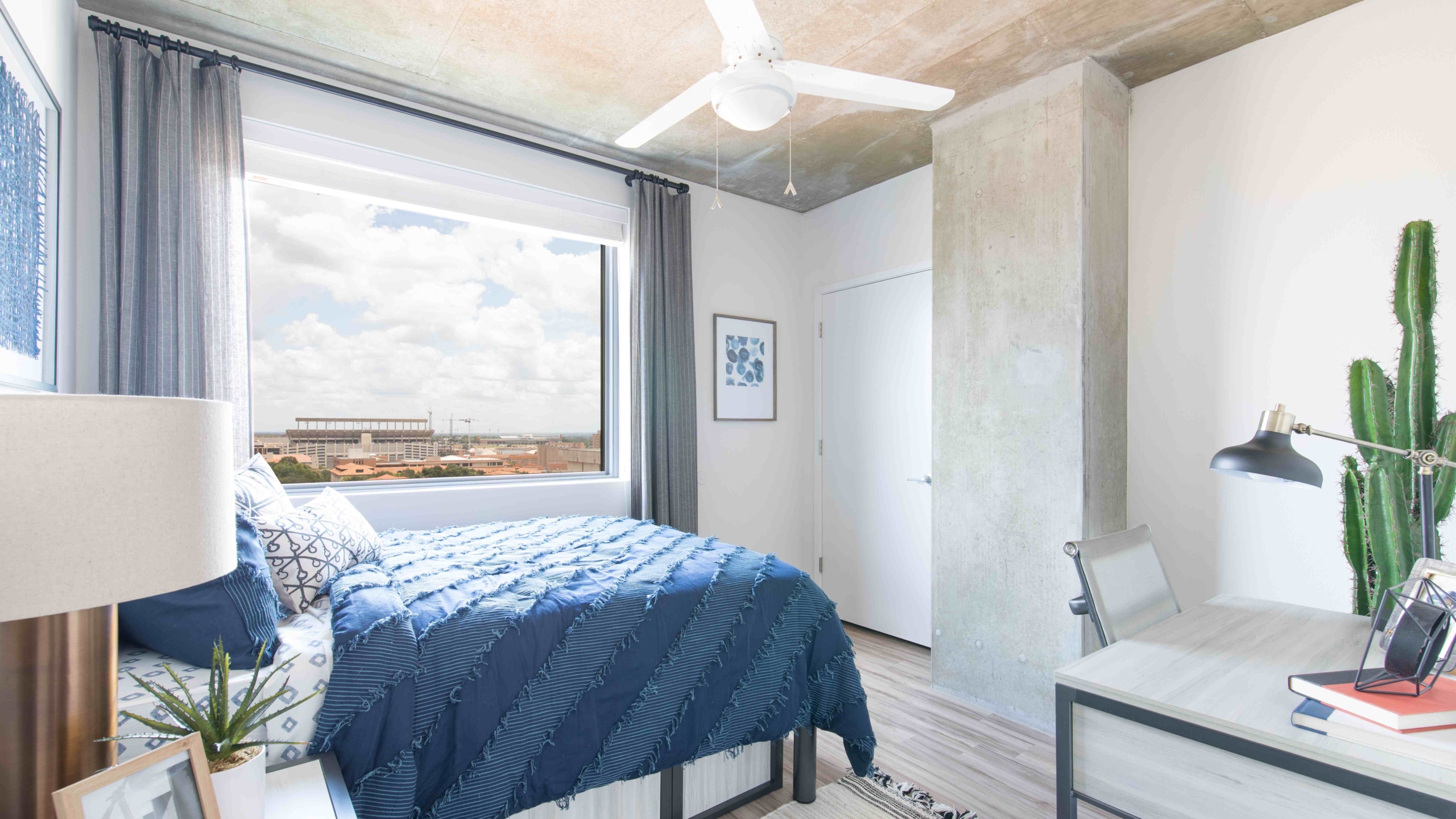 Bedroom in Moontower's model unit