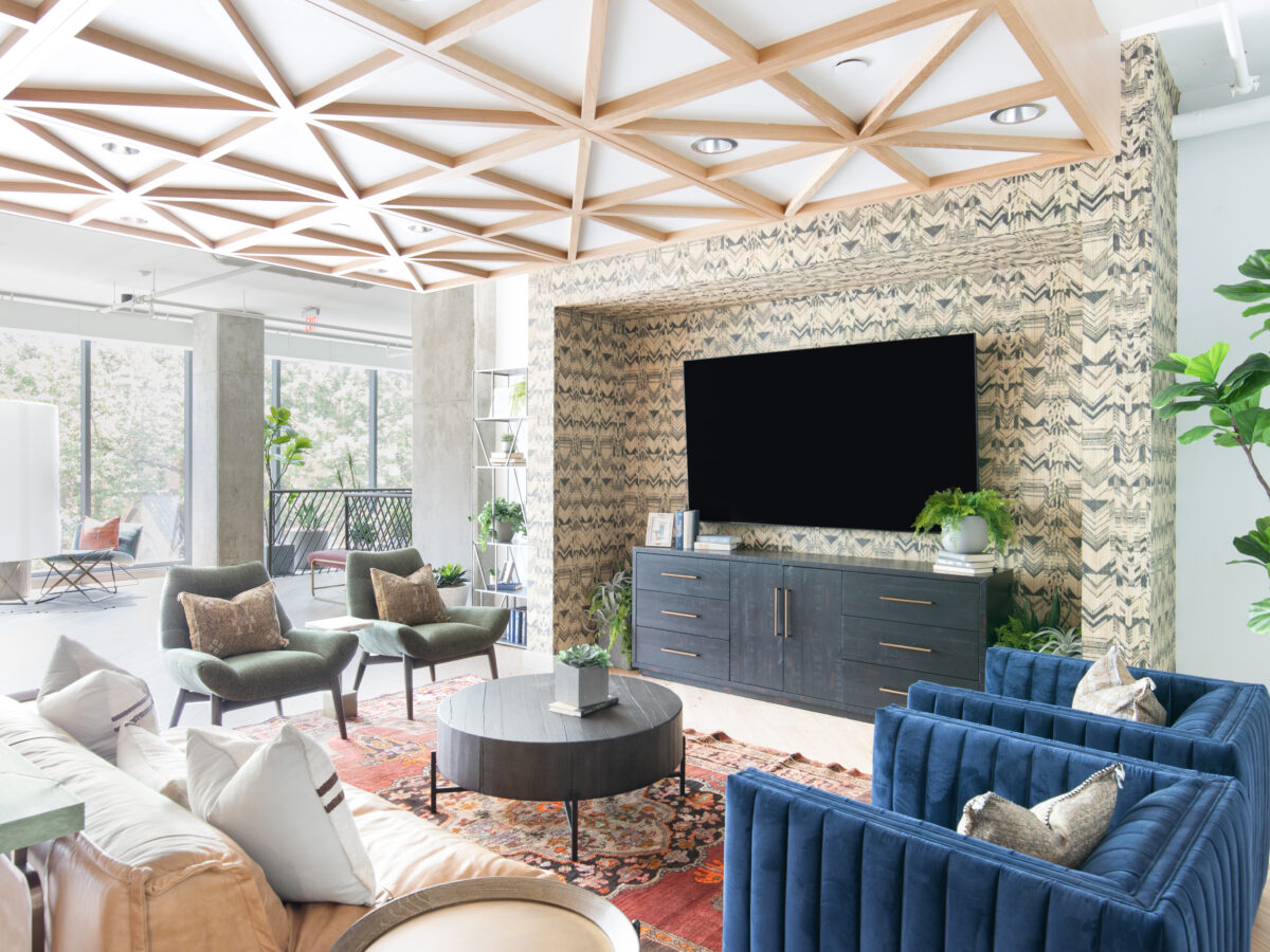 Open lounge and study space at Moontower Austin