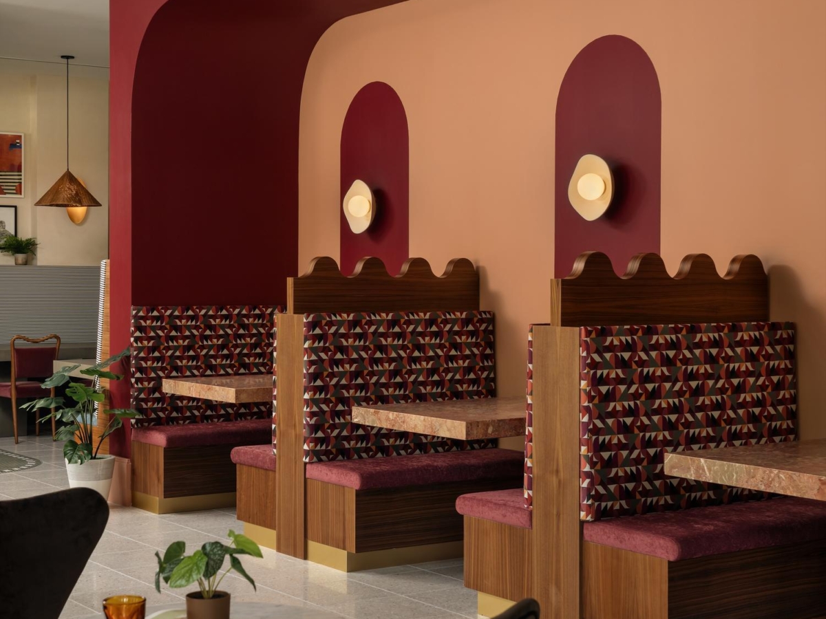 rambler atlanta daydreamer coffee table booths vertical close up