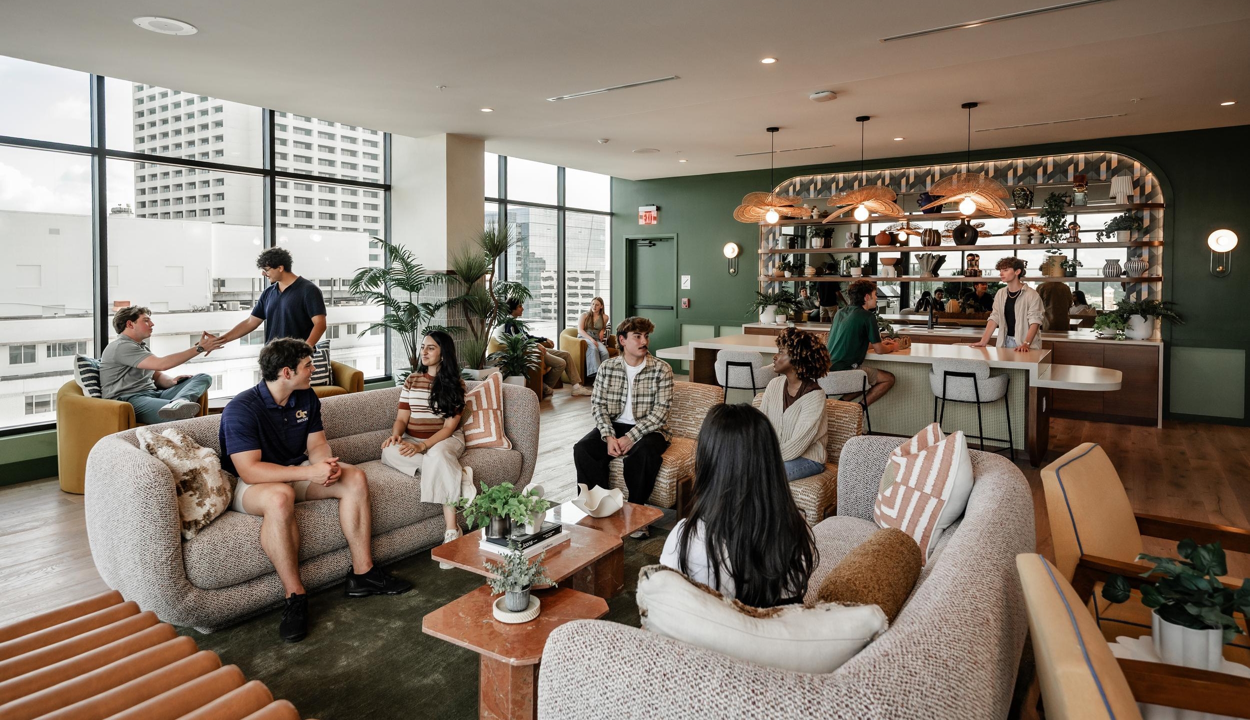 rambler atlanta club room building lifestyle residents rooftop