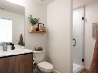Representative bathroom with a stand-up shower at Rambler Atlanta