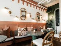 Study space and wall decor in Rambler’s leasing office.