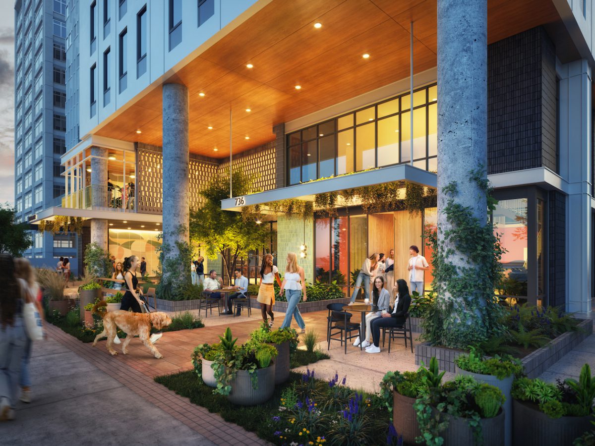 Entryway to Rambler Atlanta, a student housing property near Georgia Tech