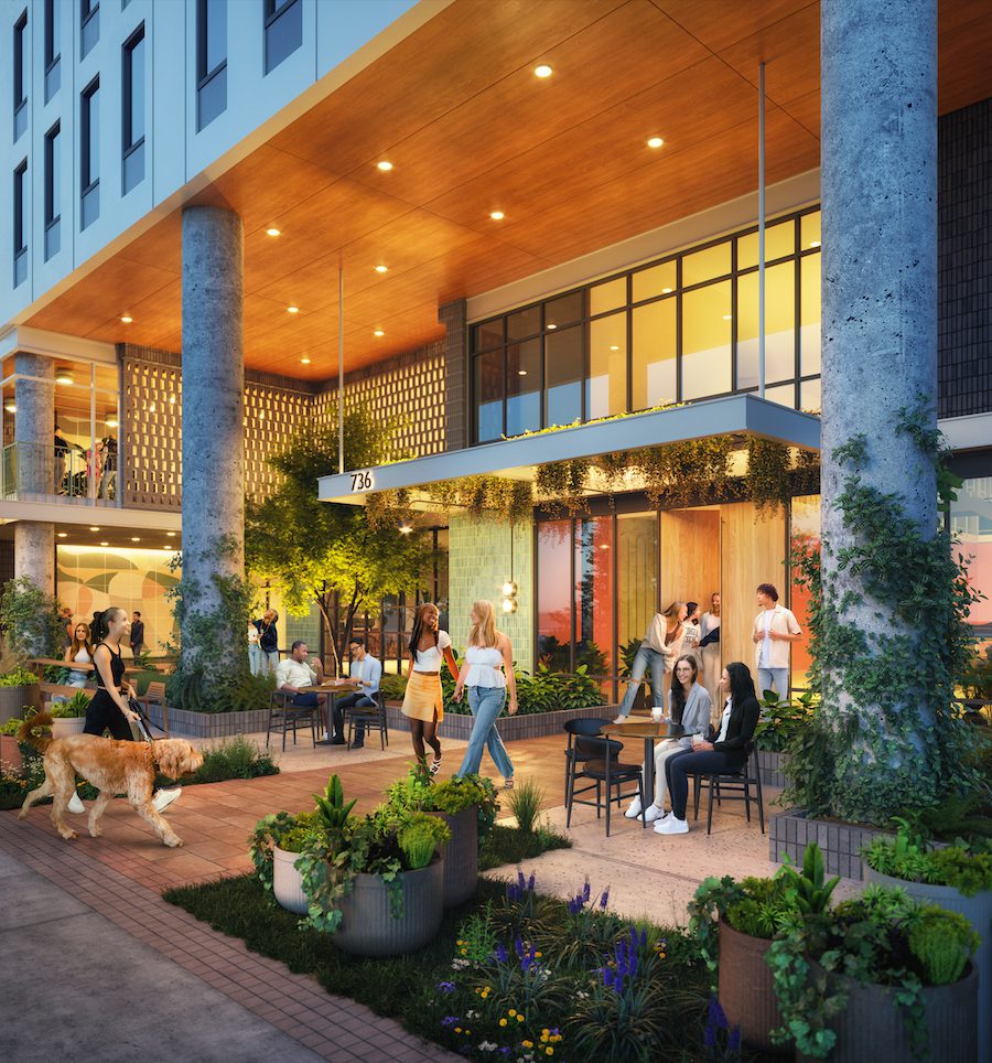 Entryway to Rambler Atlanta, a student housing property near Georgia Tech