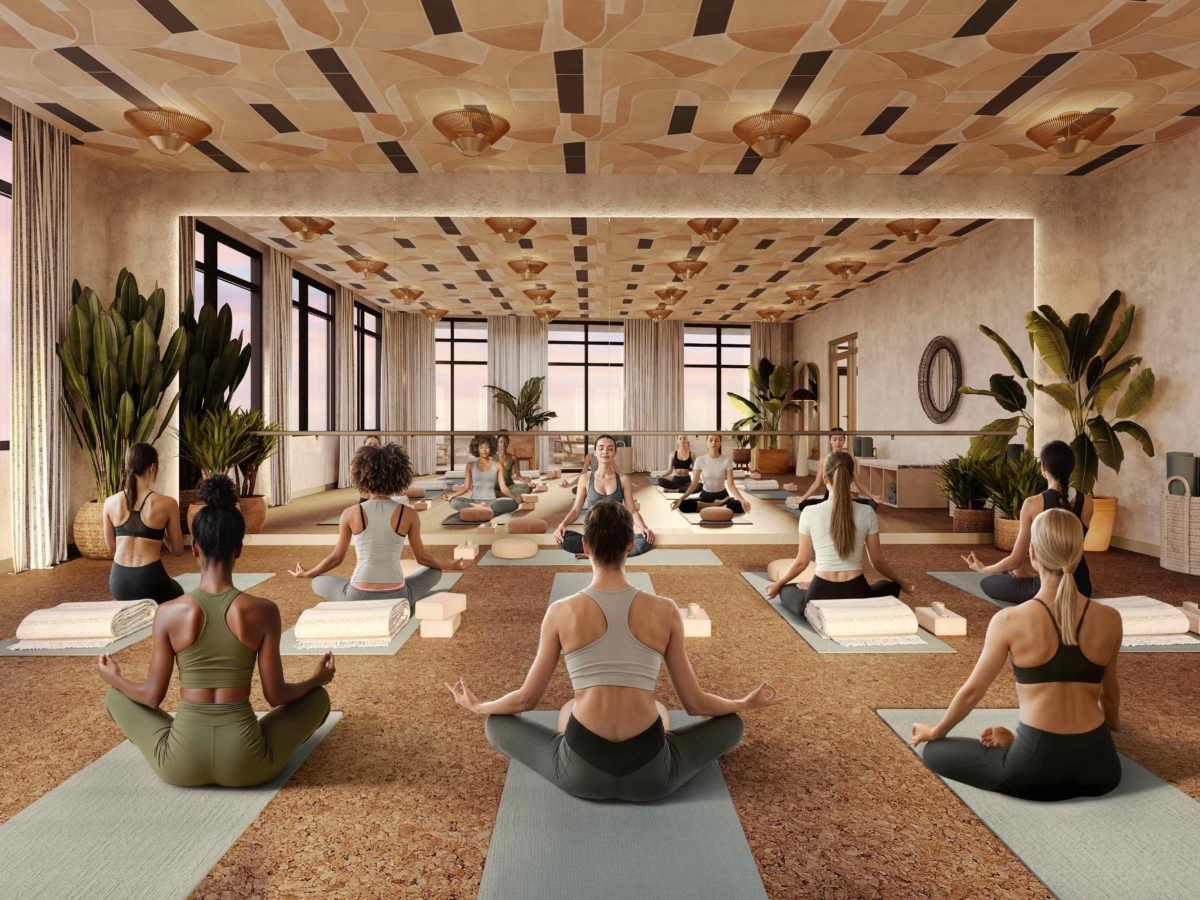 Rendering of Rambler's yoga room