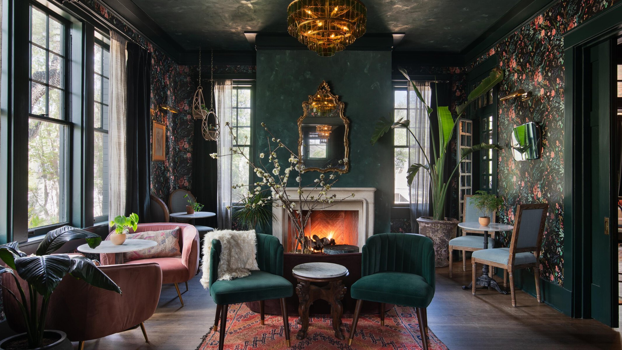 Fireplace lounge at 707 10th Street