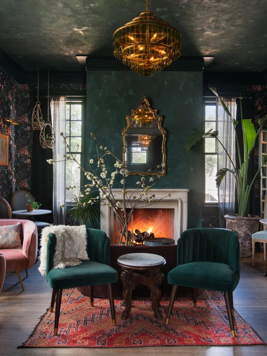 Fireplace lounge at 707 10th Street