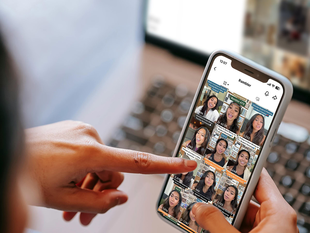 someone scrolling through the rambler tiktok
