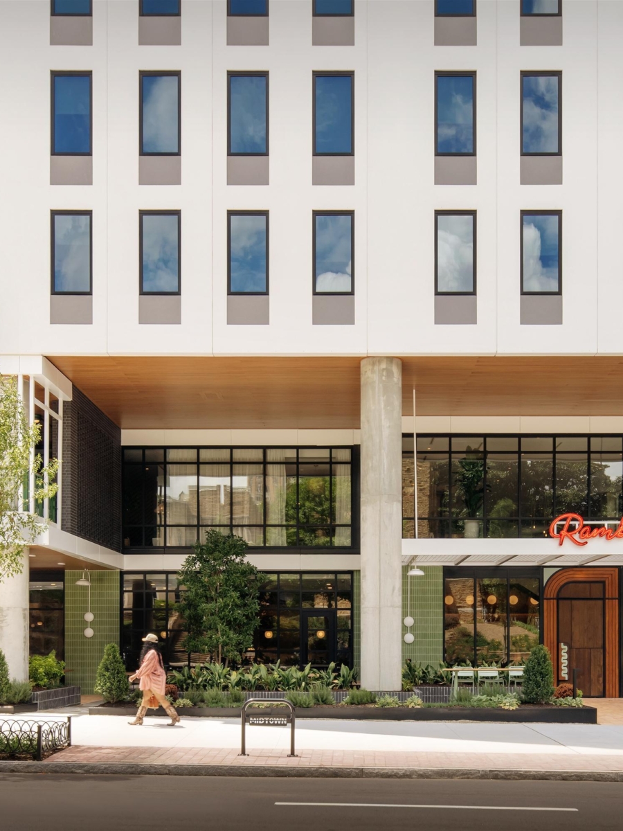 Exterior of Rambler Atlanta, student housing in Midtown Atlanta
