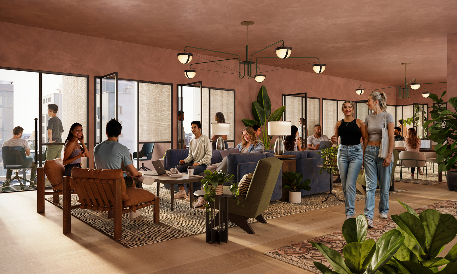 Rendering of Level 13 Coworking Lounge