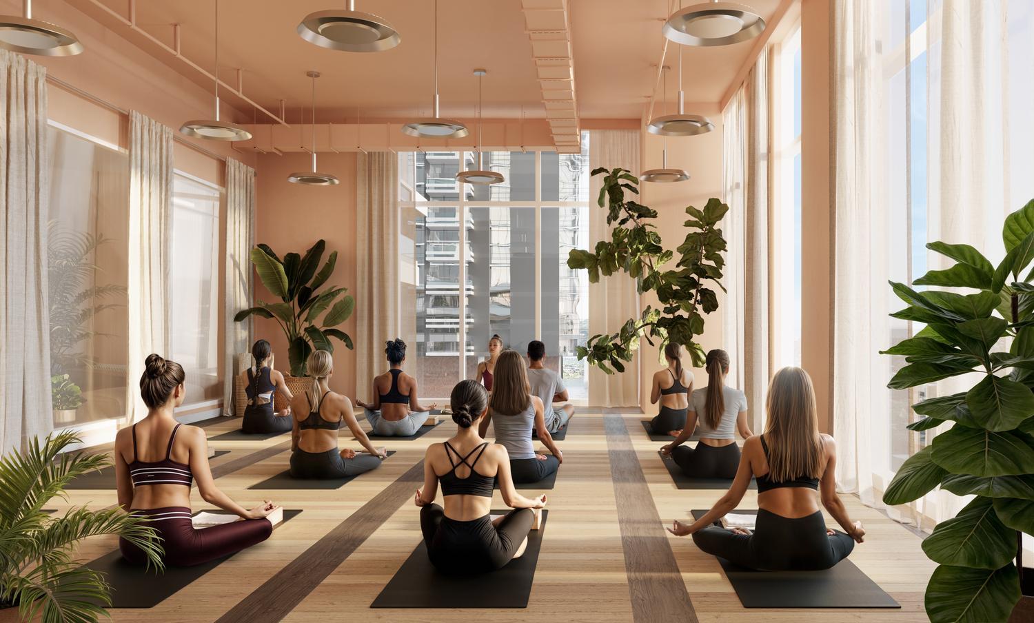 Rendering of Paseo's Yoga Studio