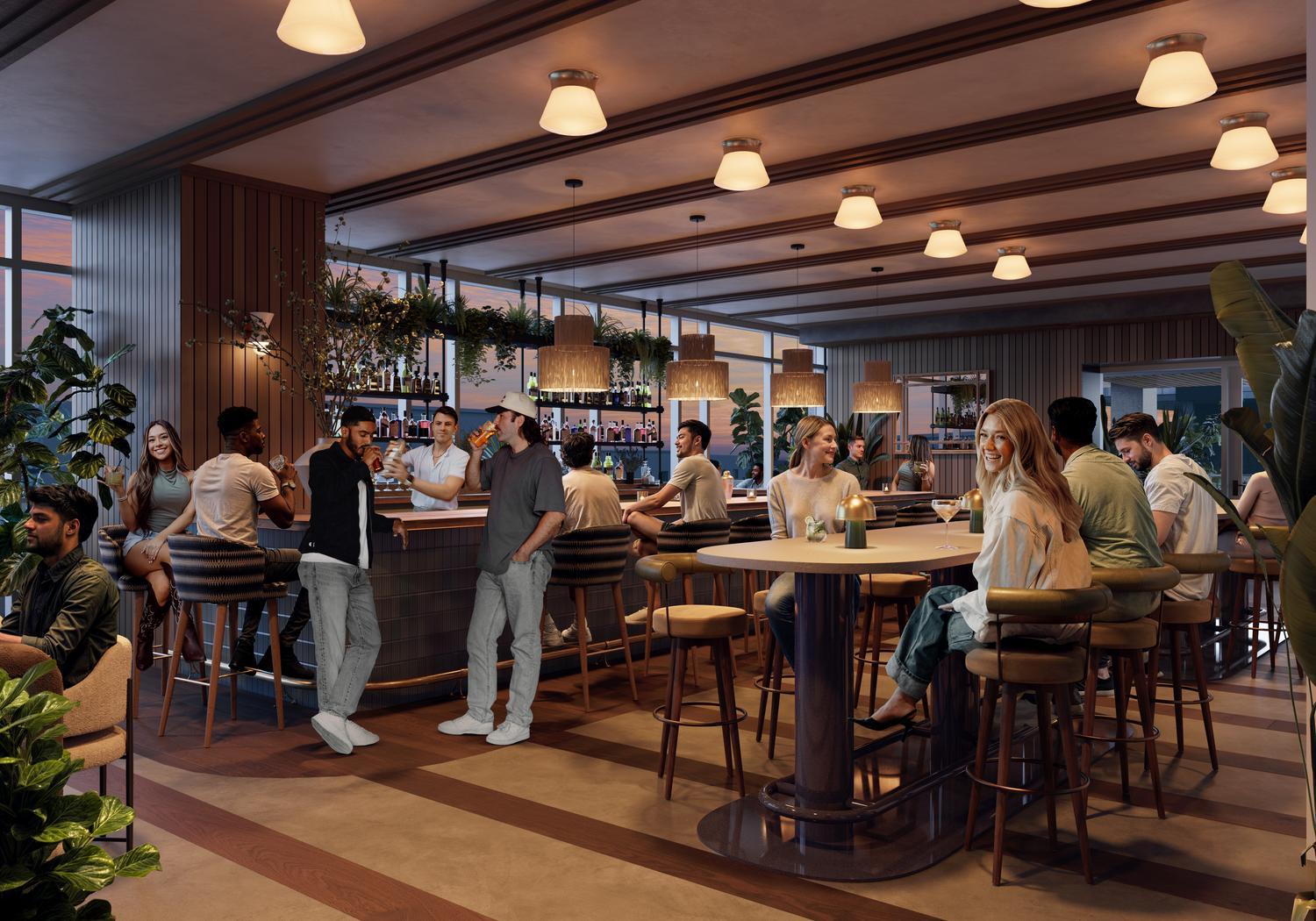 Rendering of Paseo's In-house bar, Amaya